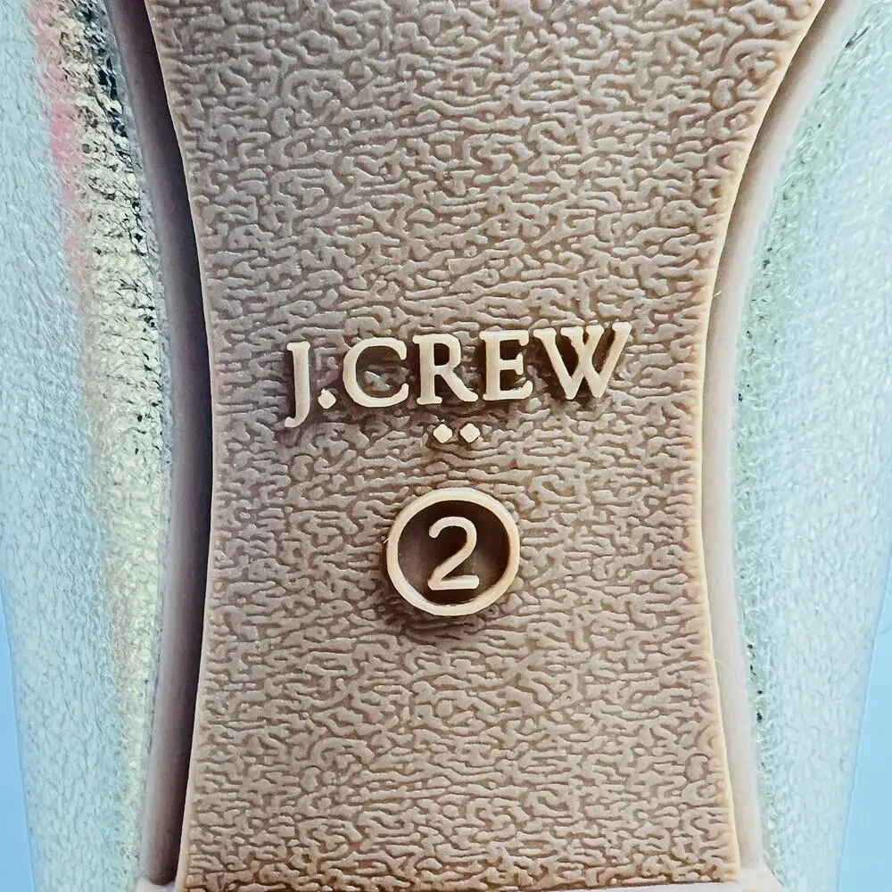 J Crew Shoes Girls 2 Gold Metallic Ballet Flats Bow Slip On Dress Casual Party